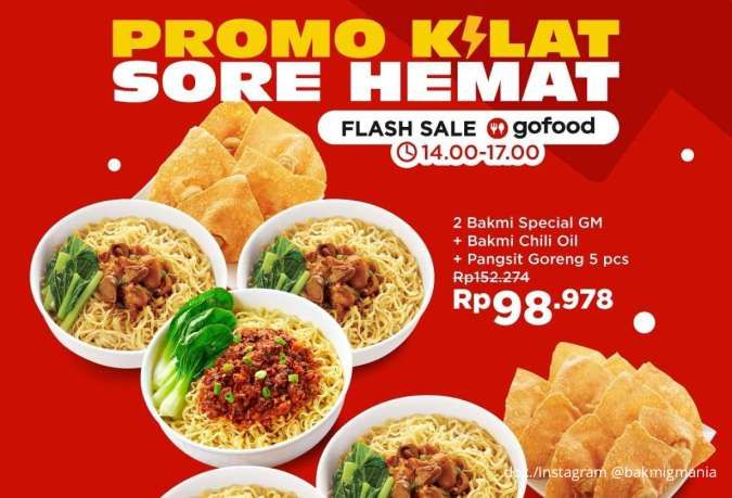 Promo Kilat Sore Hemat Bakmi GM Juli 2025 Via GoFood, Paket Ramean Harga Spesial
