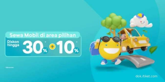 Promo Sewa Mobil Area Pilihan di Tiket.com, Dapatkan Diskon Hingga 30% + 10% 