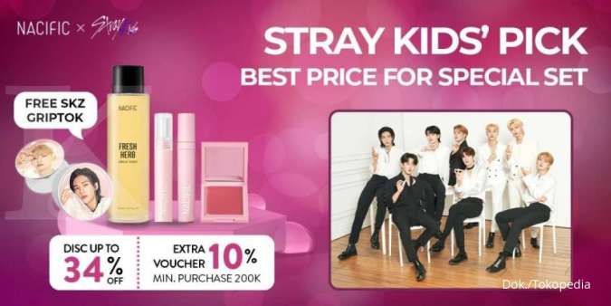 Promo Nacific, Dapatkan Liptint Set Spesial Member Stray Kids dan Free Griptok