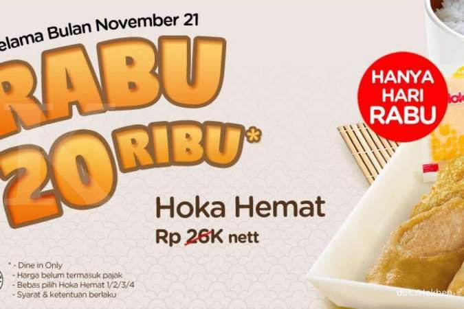 Spesial Rabu! Promo Hokben 24 November 2021, Beli Hoka Hemat Rp 20.000