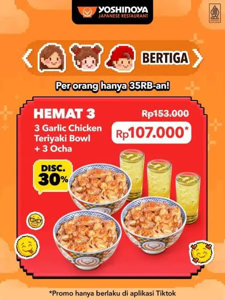 Promo Yoshinoya TikTok Sendirian Bertiga