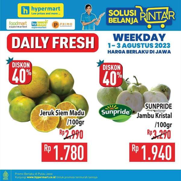 Katalog Harga Promo Hypermart Weekday 1-3 Agustus 2023