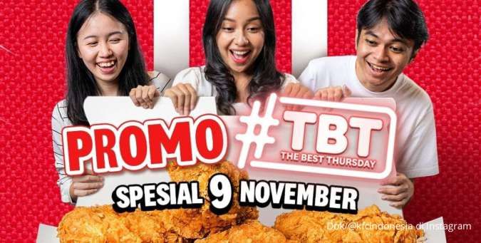 Promo KFC The Best Thursday Spesial Kamis 9 November 2023, 9 Ayam Harga Rp 90.000-an