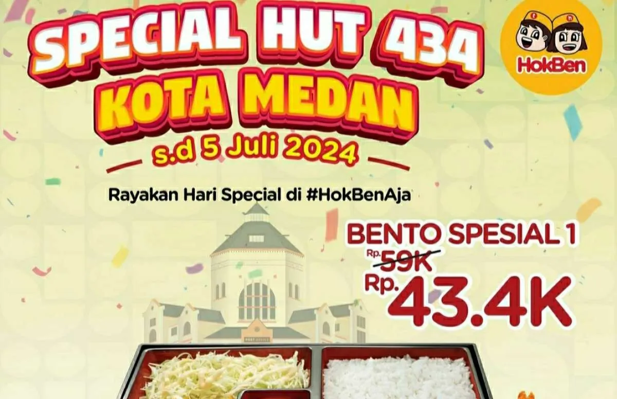 Promo HokBen Terbaru untuk Pelajar dan Buy 2 Get 3, Promo Khusus Wilayah Sumatera