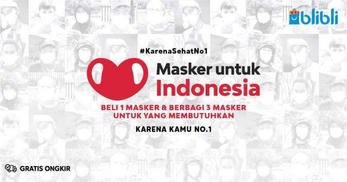 Blibli Berkerja Sama dengan Masker untuk Indonesia Berikan Masker Kain bagi yang Membutuhkan