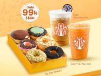 Promo JCO One Perfect Deal September 2025, 1/2 Lusin Donut + 2 Minum Harga Spesial