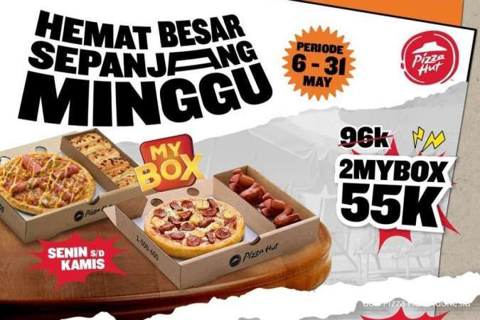 Takeaway & Delivery, Promo Pizza Hut Mei 2024 Diskon 2 MyBox Jadi Rp 55.000