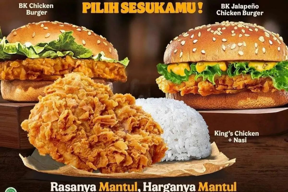 Promo Burger King Terbaru 2022, Paket Dobel Mantul Ayam, Nasi, atau Burger Rp 29.091