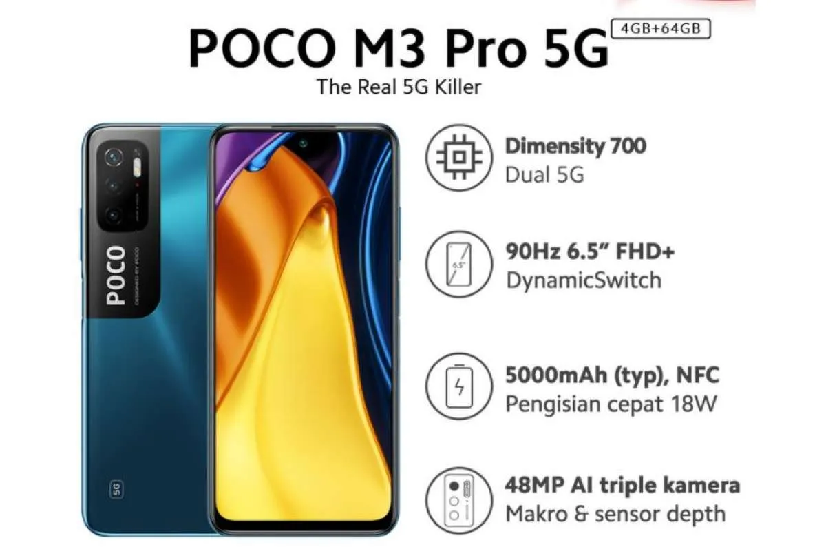 Pilihan HP 5G termurah, ini daftar harga POCO M3 Pro terbaru bulan Oktober 2021