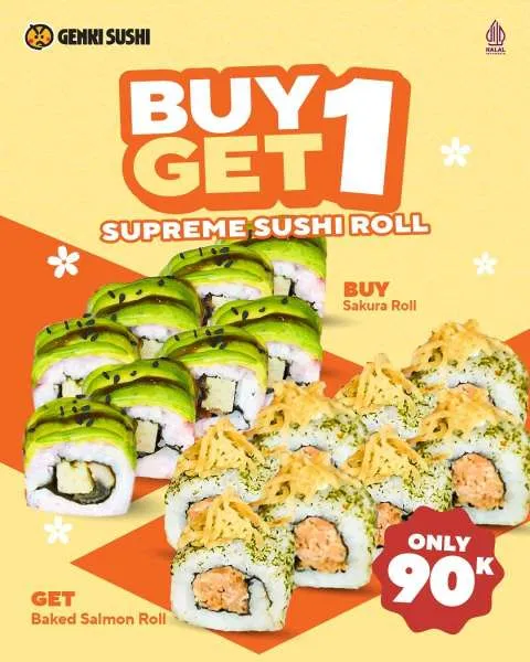 Promo Genki Sushi Buy 1 Get 1 Agustus Sakura Roll