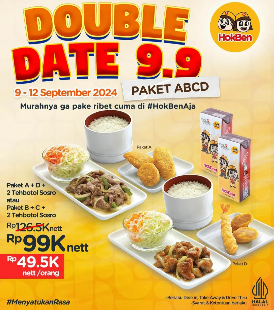 Promo 9.9 Hokben Paket ABCD