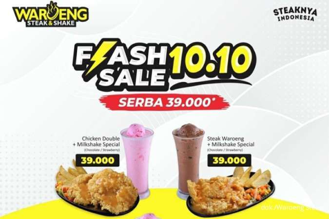 Promo Flash Sale 10.10 Waroeng Steak Serba Rp 39.000 Isi Steak dan Milkshake