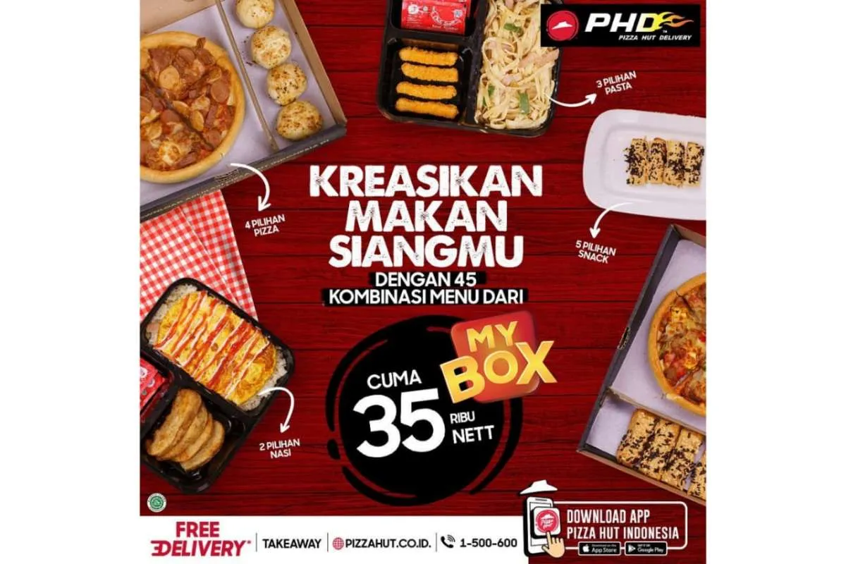 Promo Pizza Hut Delivery hari ini 31 Juli 2021: Paket My Box Rp 35.000