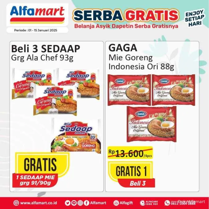 Promo Alfamart Serba Gratis Periode 1-15 Januari 2025