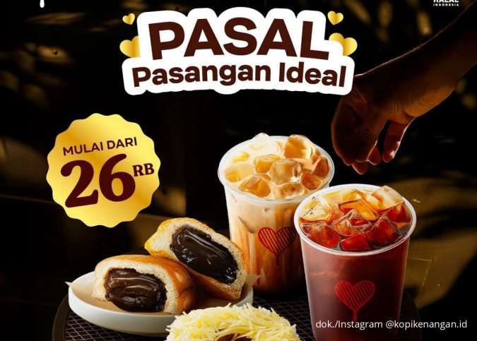 Promo Kopi Kenangan Pasangan Ideal, Minuman Favorit + Roti/Cookies Mulai Rp 26.000