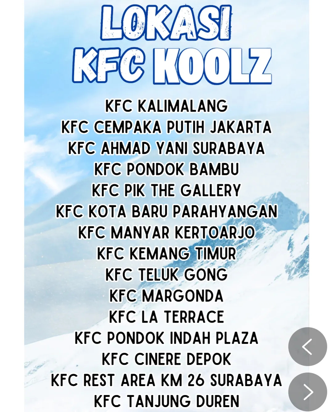 Lokasi KFC Koolz