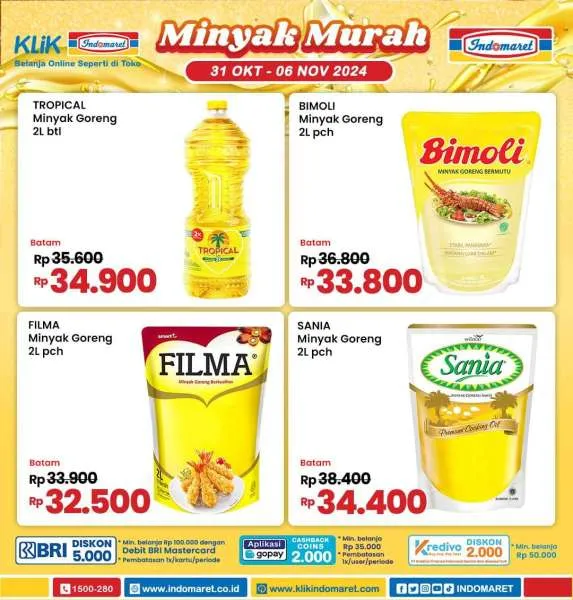 Promo Minyak Goreng Murah di Indomaret 31 Oktober-6 November 2024