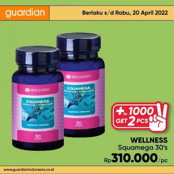 Promo Guardian +1000 Get 2 Pcs Periode 14-20 April 2022