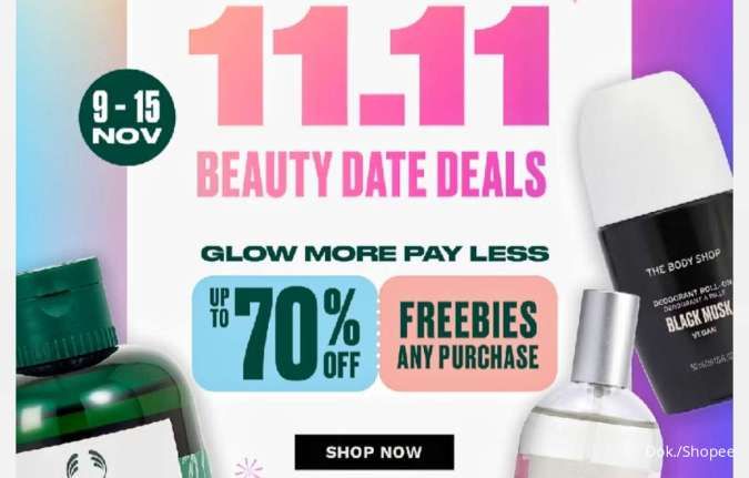 Promo 11.11 The Body Shop 9-15 November 2025, Masker-Body Scrub Diskon hingga 70%