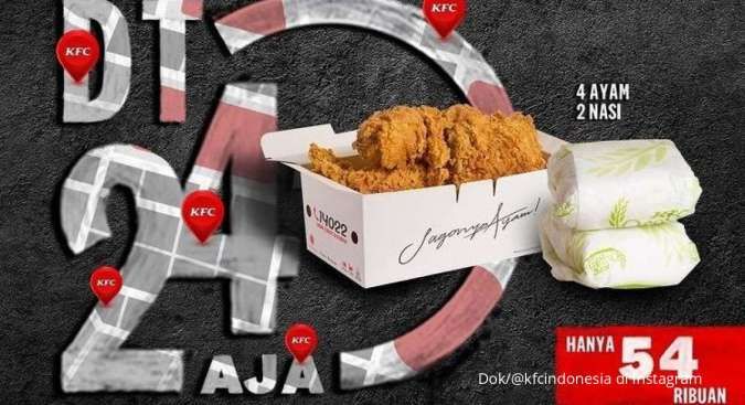 Promo KFC Terbaru di Bulan Januari 2022, Beli 4 Ayam 2 Nasi Harga Rp 54.000-an Saja