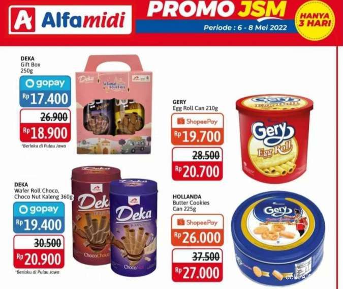 Promo JSM Alfamidi 6-8 Mei 2022, Harga Hemat Cookies hingga Egg Roll Aneka Merek