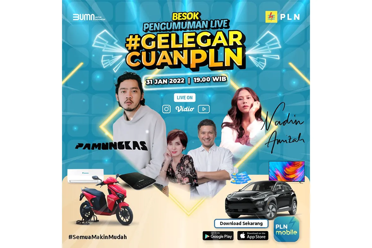 Berhadiah Mobil Listrik, Pengundian Grand Prize Gelegar Cuan PLN Mobile 