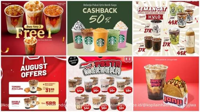 8 Daftar Promo Kopi Favorit Selama Agustus 2025, Kopi Kenangan hingga Starbucks