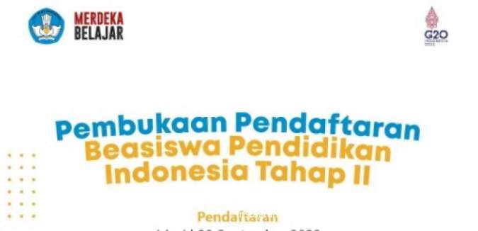 Beasiswa Pendidikan Indonesia Tahap 2 Tahun 2022 Sudah Dibuka, Cek Cara Daftarnya