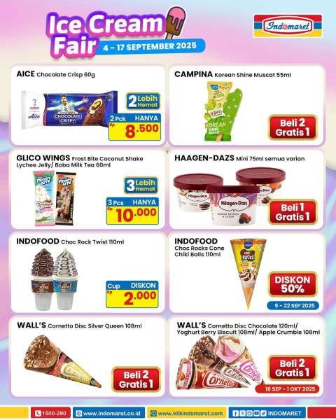 Promo Es Krim di Indomaret 4-17 September 2025