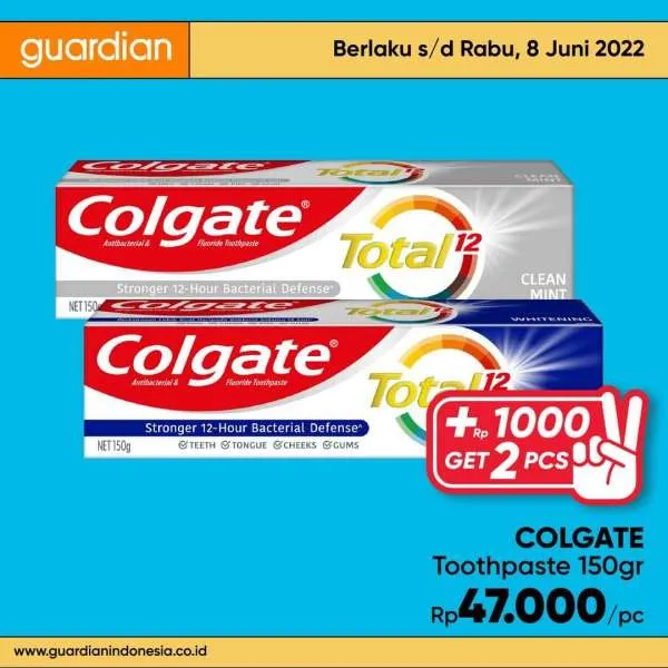 Promo Guardian +1000 Get 2 Pcs Periode 2-8 Juni 2022