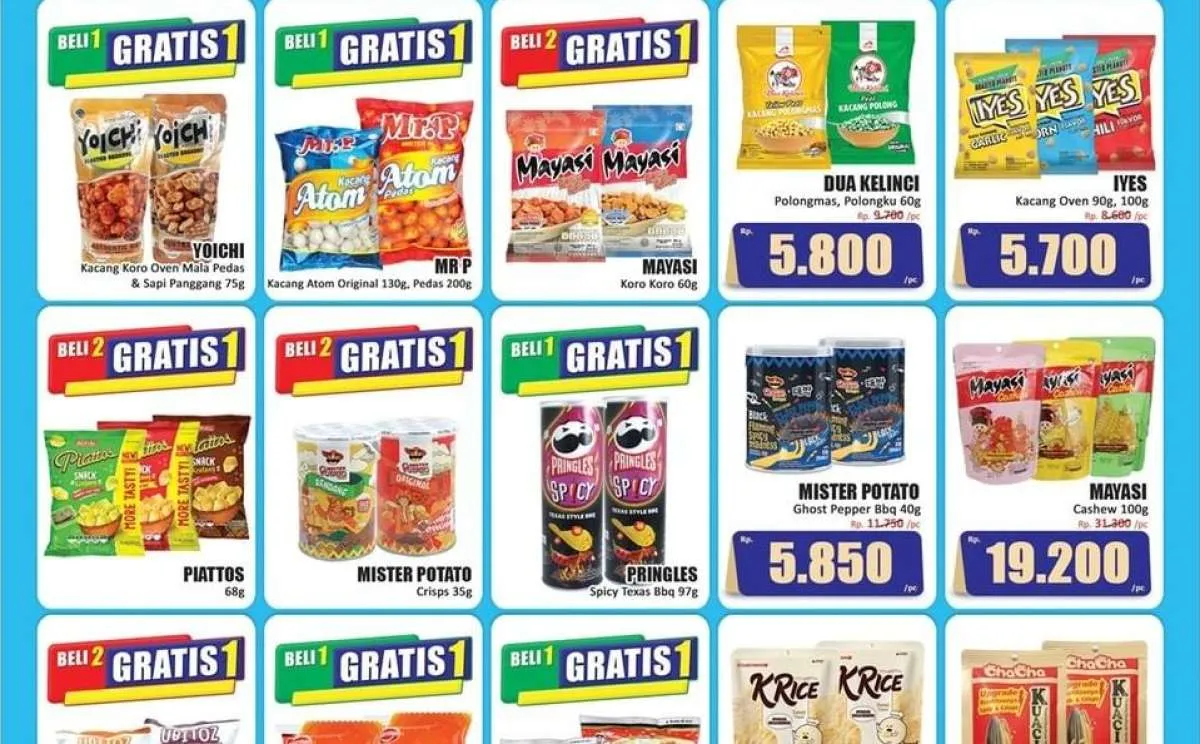 Promo Hari Hari Swalayan KJSM Hari Ini, Borong Snack Beli 2 Gratis 1 di Akhir Pekan