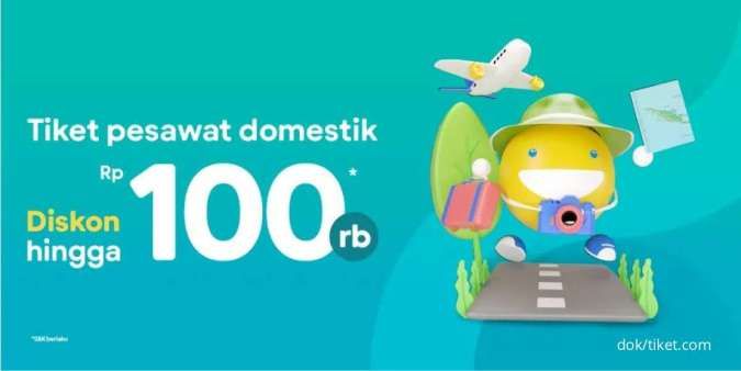 Promo Tiket.com 4-16 Januari 2023, Diskon Tiket Pesawat Domestik hingga Rp 100.000