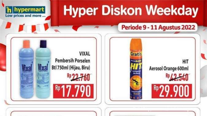 Promo Hypemart Terbaru di Bulan Agustus 2022, Hyper Diskon Weekday Selama 3 Hari