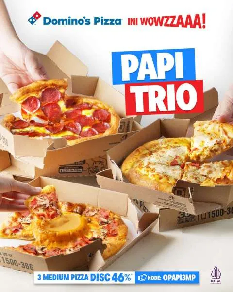 Promo Dominos Pizza Papi Trio