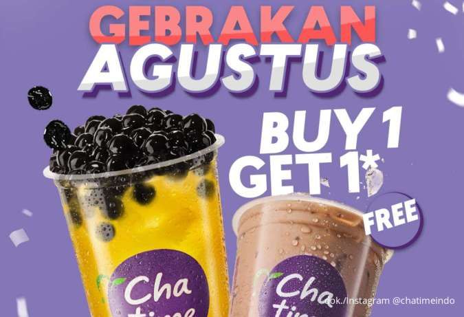 Promo Chatime Gebrakan Agustus Buy 1 Get 1 Free, Cuma Tanggal 4-6 Saja