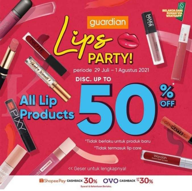 Pesta Diskon Spesial Hari Lipstick Internasional di Guardian, Berlaku s/d 1 Agustus!