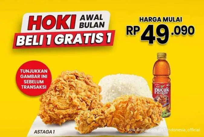 Hari Terakhir Promo CFC Hoki Awal Bulan, Beli 1 Gratis 1 Paket Astaga Hemat