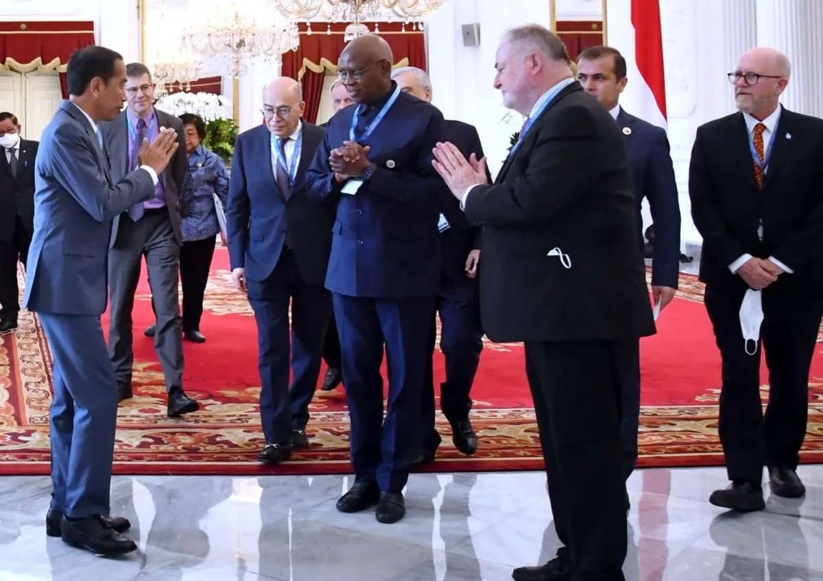Presiden Jokowi Terima Delegasi World Water Council di Istana Merdeka