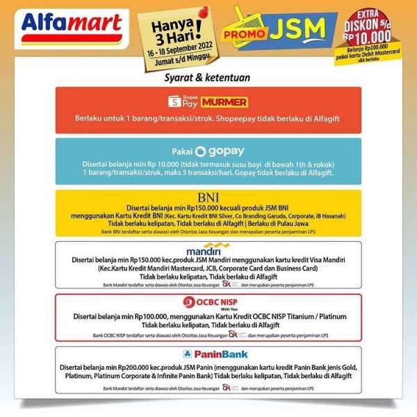 Promo JSM Alfamart Terbaru 16-18 September 2022