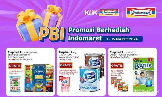 Promo Indomaret Terbaru Beli 1 Gratis 1 & Beli 2 Gratis 1, Berlaku sampai 15 Maret