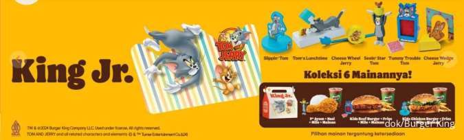 Promo Burger King Juli 2024, Beli King Jr Gratis Mainan Tom n Jerry