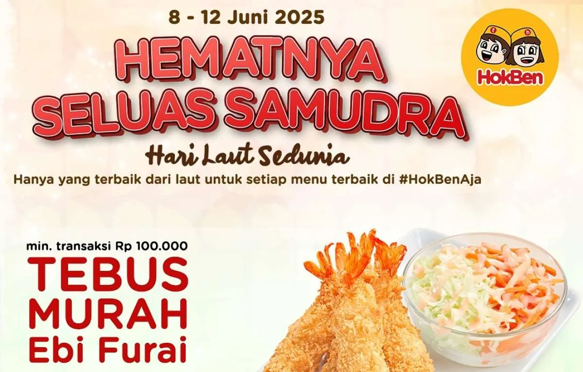 Promo HokBen 8-12 Juni 2025 Spesial Hari Laut, Tebus Murah Ebi Furai dan Takoyaki