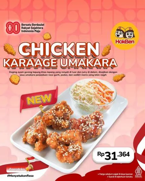 Promo HokBen Menu Baru Chicken Karaage Umakara