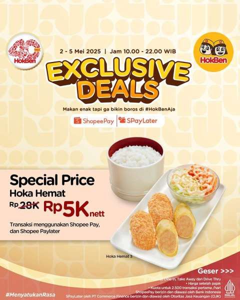 Promo HokBen 2-5 Mei 2025 dengan ShopeePay dan SPayLater