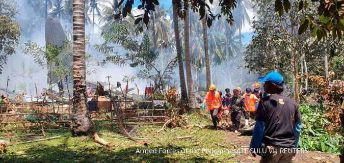 Gagal mendarat, pesawat militer Filipina kecelakaan, 17 orang dinyatakan tewas