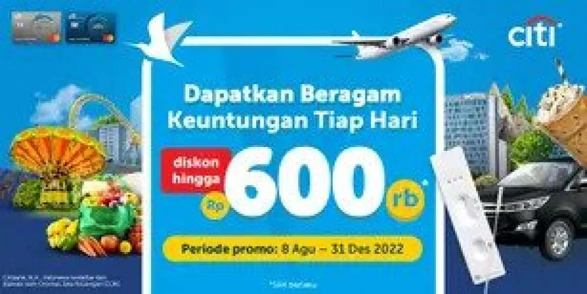 Promo Kartu Kredit Citi, Dapatkan Diskon Setiap Hari s.d Rp600.000 di Traveloka