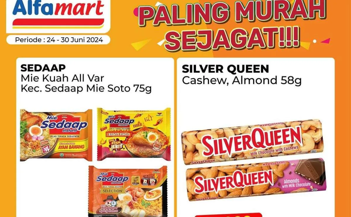 Promo Alfamart Paling Murah 24-30 Juni 2024, Ini Harga Silverqueen & Sunlight Terbaru