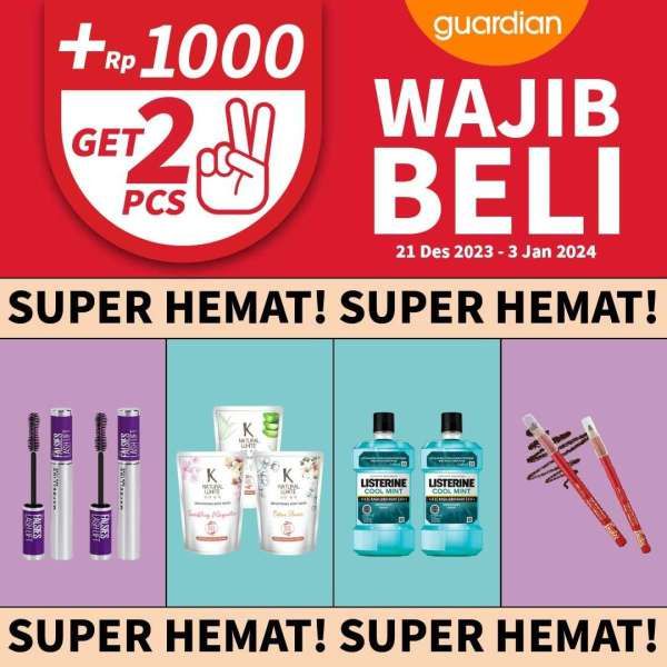 Promo Guardian 21 Desember 2023-3 Januari 2024, Tambah Rp1.000 Dapat 2 Micellar Water