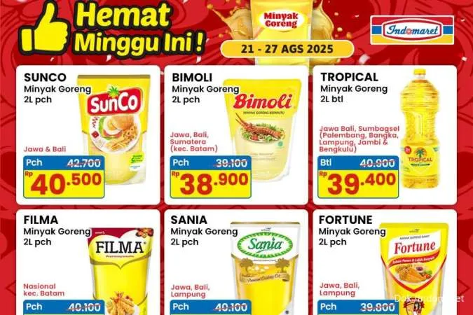 Promo Minyak Goreng di Indomaret 21-27 Agustus 2025, Tropical Botol Lebih Murah