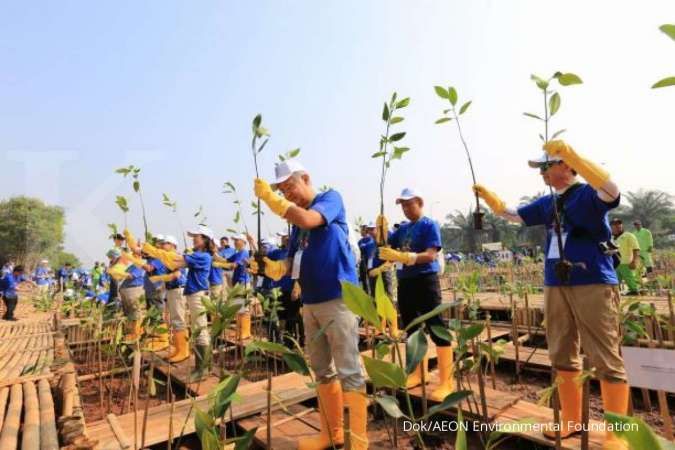 Antisipasi perubahan iklim, AEON Environmental (AEF) ikut tanam mangrove 
